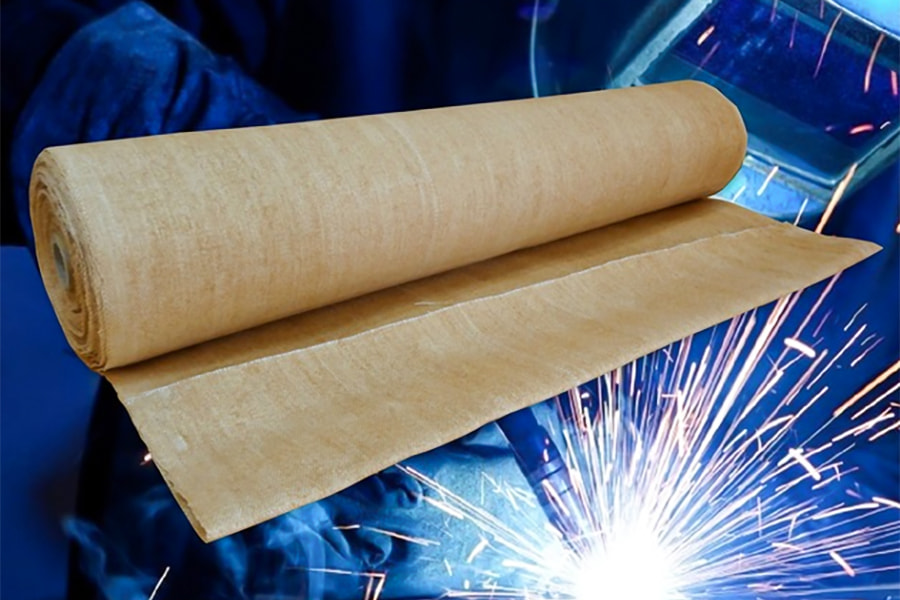 High temperature resistant fireproof protection vermiculite coated fiberglass fabric