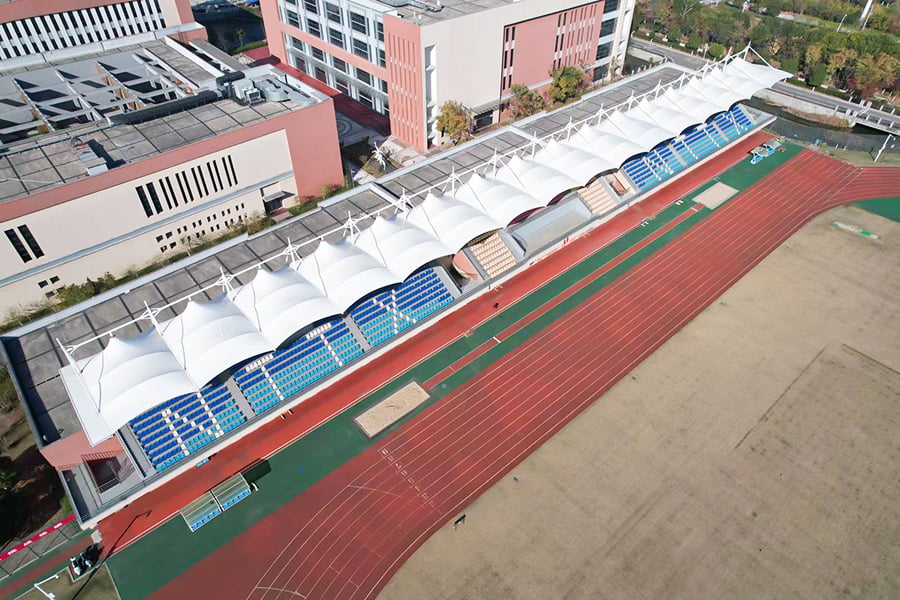 Durable UV-resistant sunshade PTFE membrane