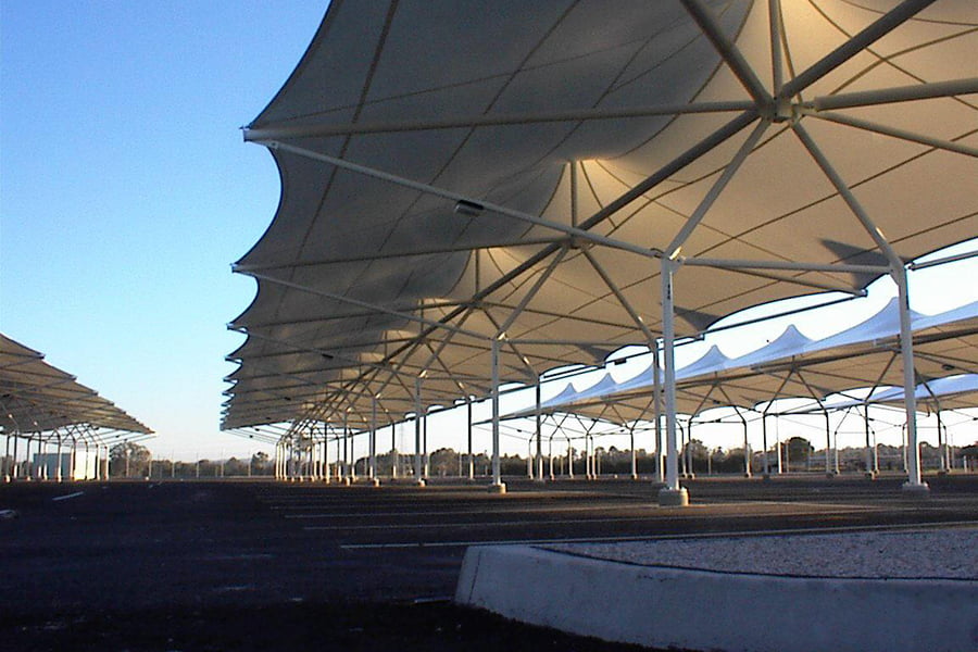 Durable UV-resistant sunshade PTFE membrane