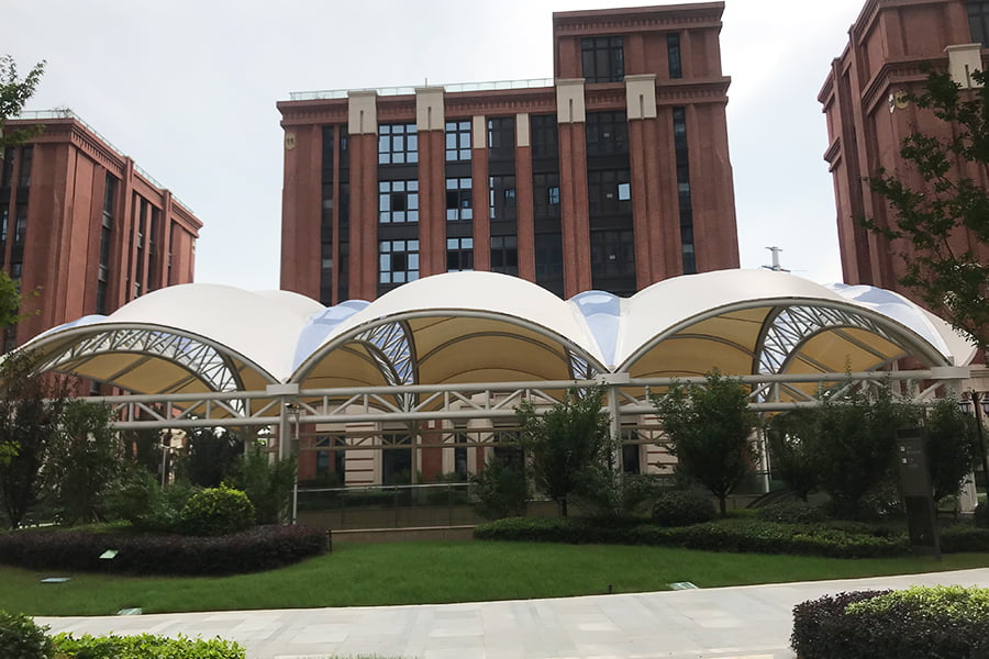 Durable UV-resistant sunshade PTFE membrane