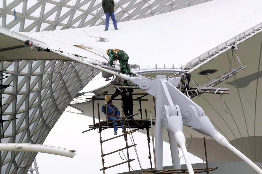 Durable UV-resistant sunshade PTFE membrane