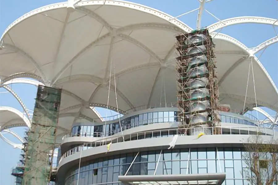 Durable UV-resistant sunshade PTFE membrane