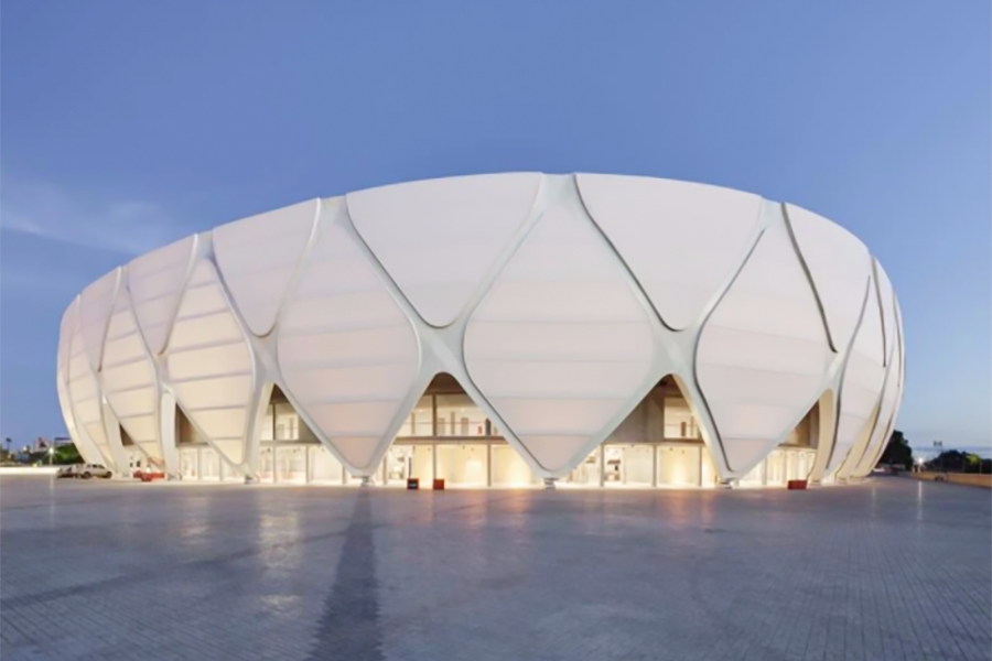 Durable UV-resistant sunshade PTFE membrane