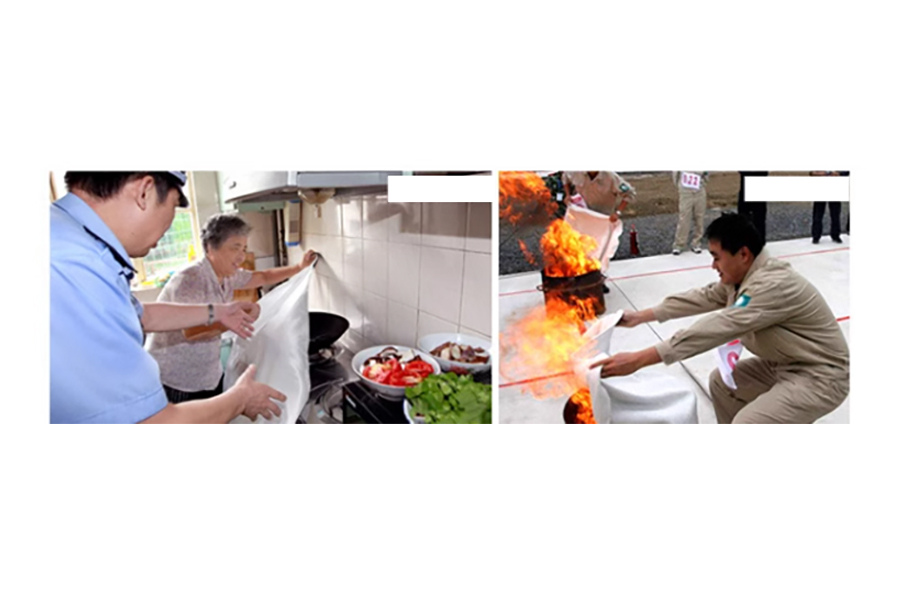 Non-toxic silicone fire blanket - High temperature resistant fire suppression mat